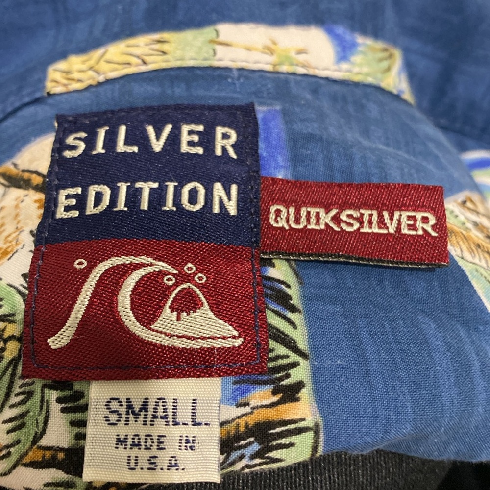 Quicksilver, Silver Edition Button Up Aloha Tropi… - image 7